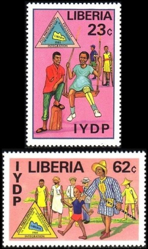 Liberia 1982 International Year of the Disabled Stamps Liberia 1982 International Year of the Disabled Stamps